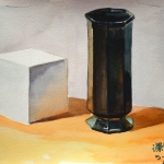 Still Life with Cube and Vase