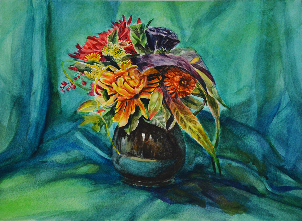 First Fine Art Lisa Flower Vase Painting